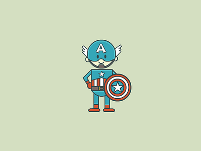 Captain America avengers captain america cute man mascot vector