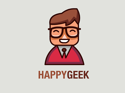 HappyGeek geek geek logo happy nerd nerd logo