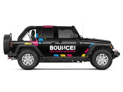 Bounce Jeep car graphics logo pink