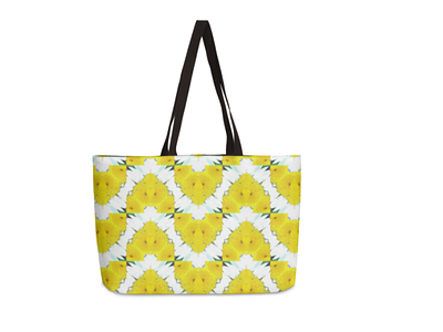 Lovely Daisy Weekender Bag design flower kaleidoscope repeat pattern
