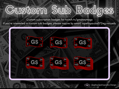 Custom Sub Badges for Twitch.tv/gmoneymags adobe adobe illustrator adobe photoshop branding design illustration twitch twitch emotes