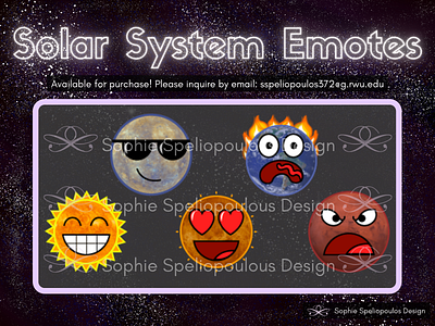 Solar System Emotes 1/2 adobe adobe illustrator adobe photoshop branding design illustration twitch twitch emotes