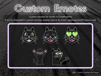 Custom Emotes for OneNiceKitty adobe adobe illustrator adobe photoshop branding design illustration twitch twitch emotes