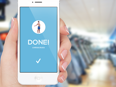 TriFit Workout Complete iOS Flat UI Design app applications apps blue design flat gym interface ios iphone ui ux workout