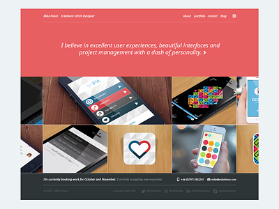 Portfolio Redesign 2013 Early Design designer dribbble icons interface pink portfolio ui ux web web ui website