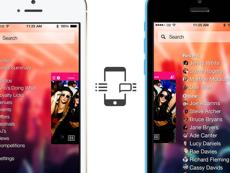 Licklist iOS Side Navigation by Mike Hince on Dribbble