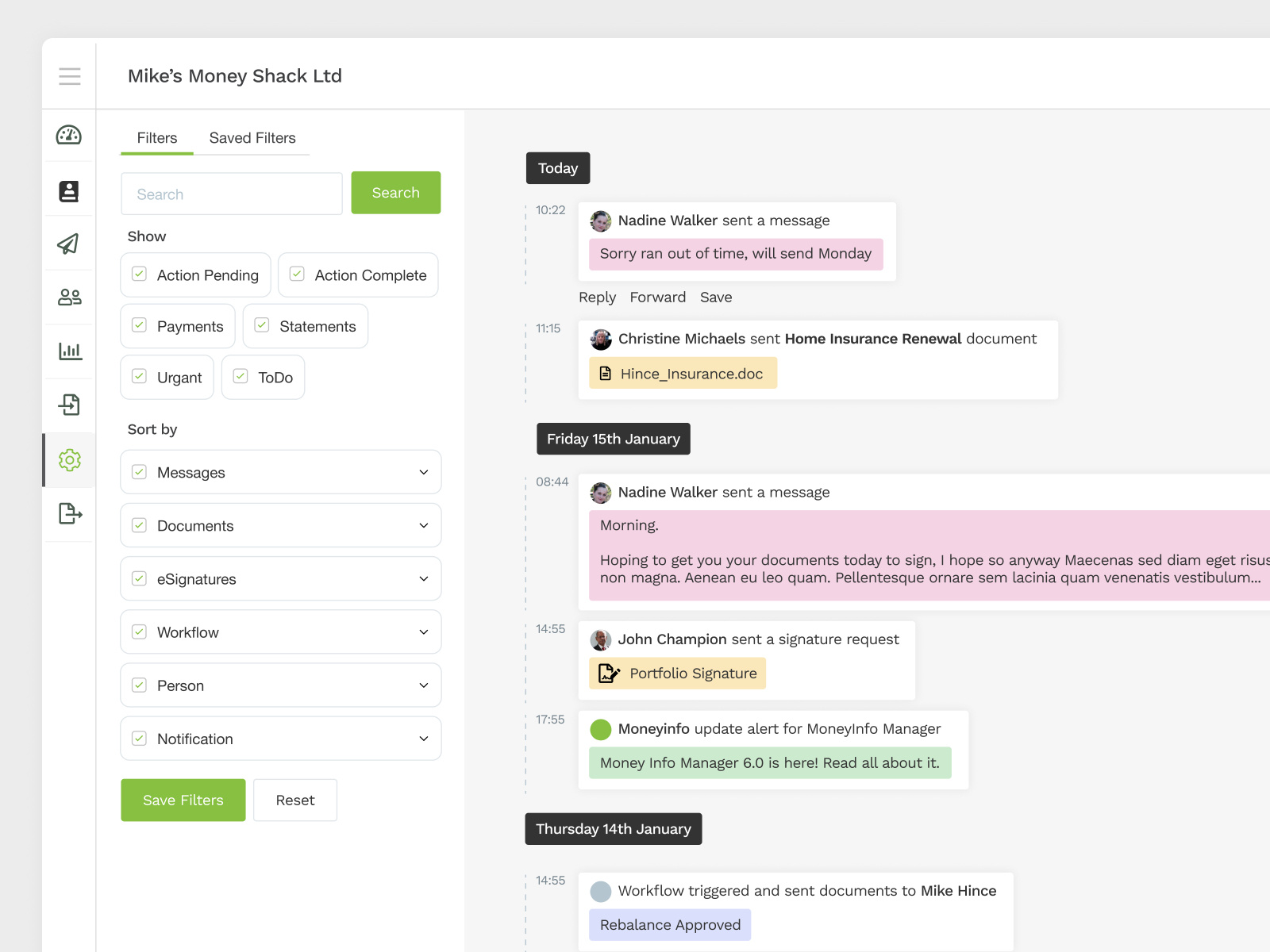 Timeline filtering UI Design by Mike Hince on Dribbble