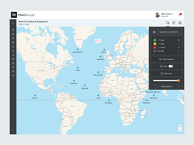 Fleet Manager Dashboard clean dashboard dashboard app fleet interface location management map design maps shipping shipping management ships tracking ui ui design ux ux design