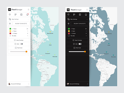 Shipping Map Light & Dark Mode