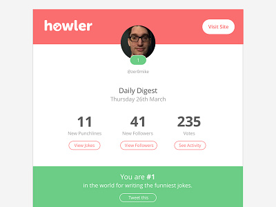 Howler Email clean email flat interface marketing ui