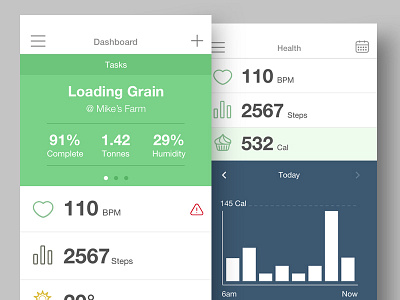 Yellowbox UI app clean design flat green interface ios iphone tasks ui ux