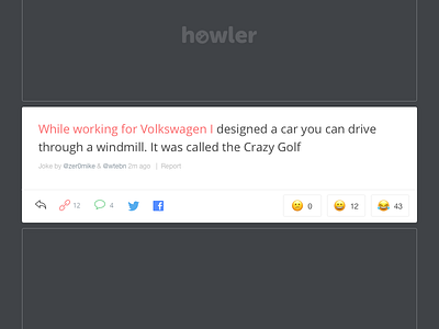 Howler Feed 2017 Preview design feed interface list social network ui ux web app website