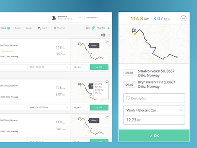 Trip Management UI design interface journey map trip ui ux web web app