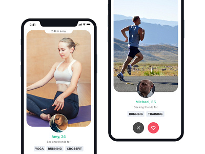 Fitness Friend Finder App app clean design fitness friends interface ios iphone iphonex ui ux white