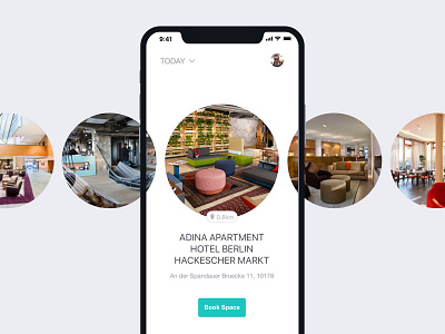 Workspace UI Preview app app design booking hotels interface ios iphone iphonex ui ux workspace