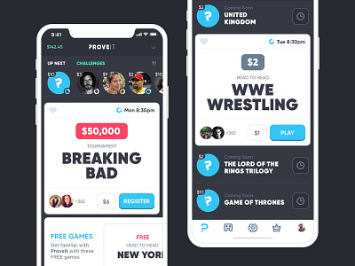 PROVEIT Trivia App Design app design card game interface ios iphonex trivia ui ux