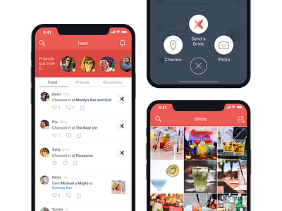 Sling iOS App Design app app design flat interface ios design iphone photos red sharing social ui ui design ux ux design