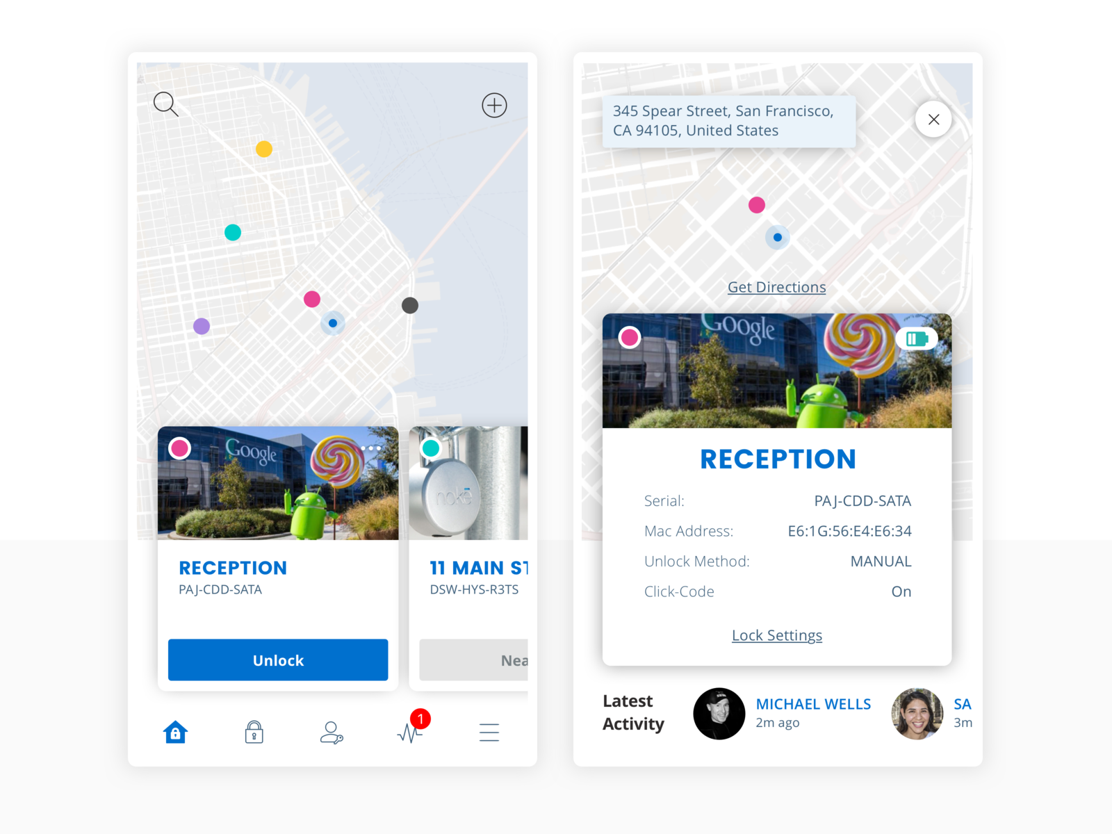 Lock App UI by Mike Hince on Dribbble