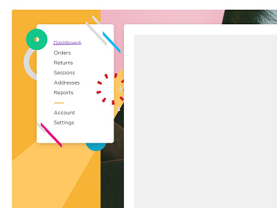 Colourful Menu colorful interface maximalism menu navigation shapes stylish ui web