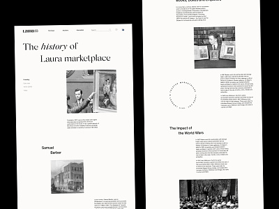 History Page / Online Marketplace art black clean design grid history layout minimal typography ui ui ux web design website white