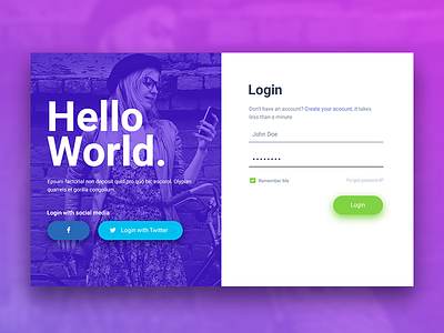 Hello World Login & Registration Form create an account forfot password form login form modern registration reset password sign in sign up