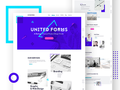 United Forms Creative Agency agency clean creative design forms minimal modern portfolio shapes studio trend typography