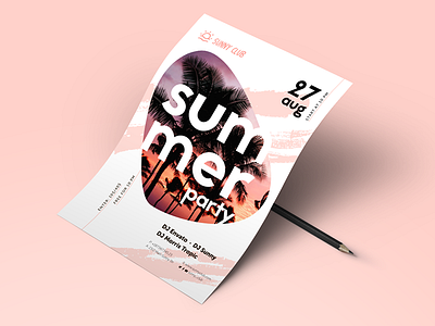 Summer Poster Template a4 party poster print summer summerparty