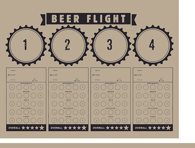 SHOWDOWN SF - beer flight placemat branding design illustration typography