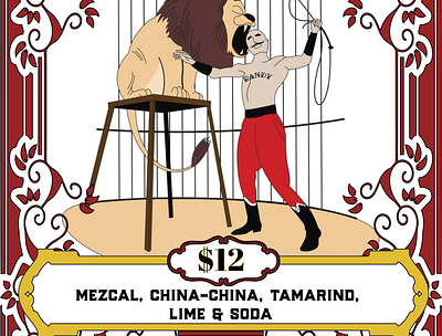 Lion's Mouth Cocktail Flyer design illustration typography