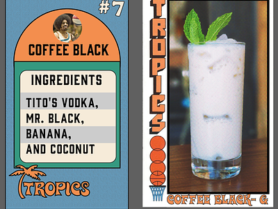 Tropics Cocktail Cards design illustration typography