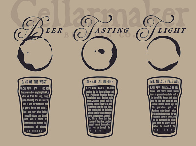 Beer Tasting Placemat design illustration typography