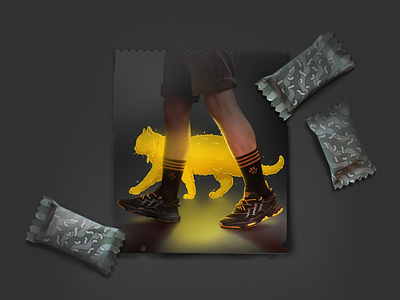 "Poohlik" art cat custom illustration sneaker