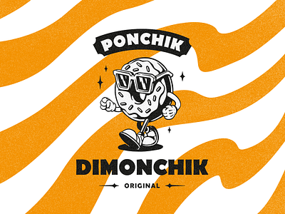 Ponchik Dimonchik branding design donut illustration logo
