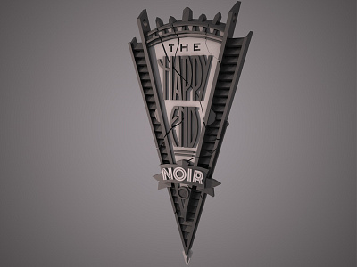 HENO Poster 3d ardeco art artdeco emblem noir noire render retro sculpture typography