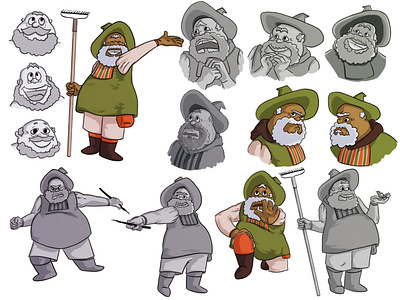Don Quixote Reimagining Character Sheet character design digital painting illustration