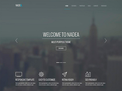 Nadea - Responsive Template blog business envato portfolio theme themeforest ui ux