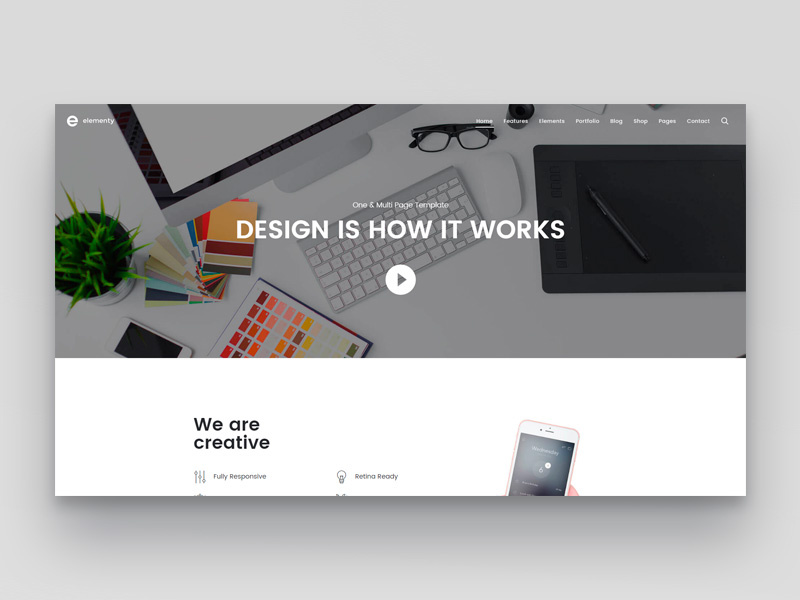 Elementy - Multipurpose One & Multi Page Template by 11Soft on Dribbble