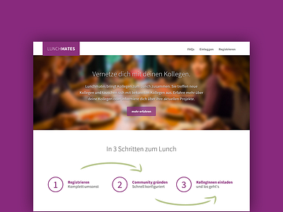 Lunchmates.org lunchroulette purple responsive webapp