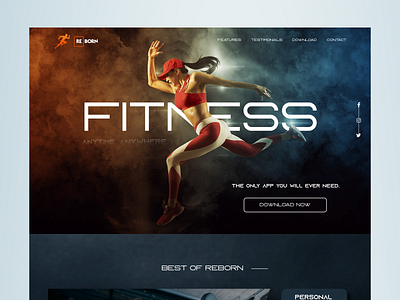 Reborn Virtual Fitness Website app application design fitness app fitness application fitness application ui fitness website ui website website design