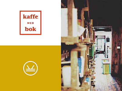 Kaffe med Bok book store branding coffee shop identity logo logotype wordmark