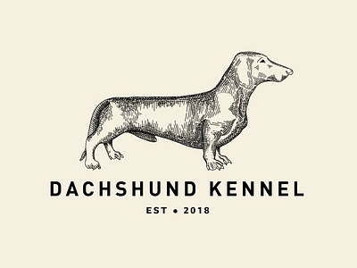 Dachshund kennel cross hatch cross hatching dachshund dog hatching illustration logo