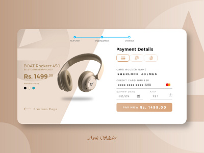 Credit card checkout page UI