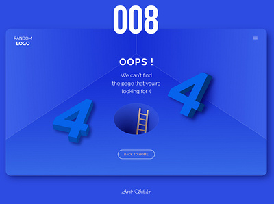 404 Error Page app branding dailyui design error page graphic design illustration typography ui uidesign uiux