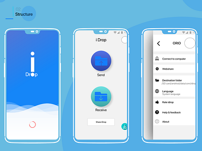 i drop shearing apps UI UX Design