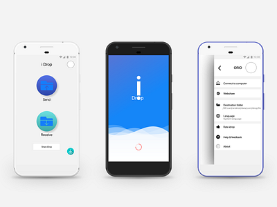 Android idrop shearing apps andriod app app concept applicaiton apps branding design design app flat shared ui ui ux ux