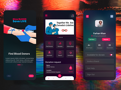 blood donor app design design graphic design ui ux