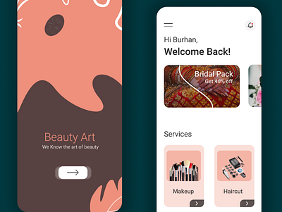 Beauty app design graphic design ui ux