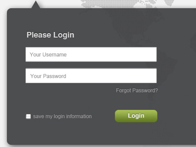 Part of a Login Screen forms gray login