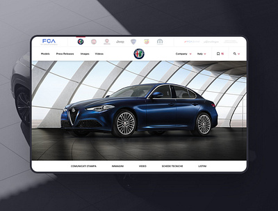 FCA press alfa alfa romeo app automotive branding dashboard design fiat flat interface minimal platform press site ui ux