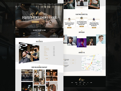 Barber Shop Web Portal UI Inspiration design graphic design illustration template ui ux web